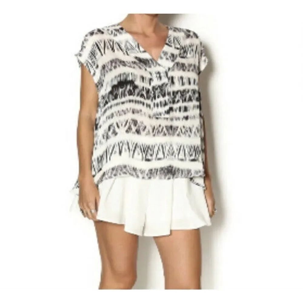 Parker Holland Top women's silk blouse sleeveless V-Neck Size XS lightweight
